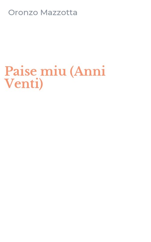 Paise miu (Anni Venti)