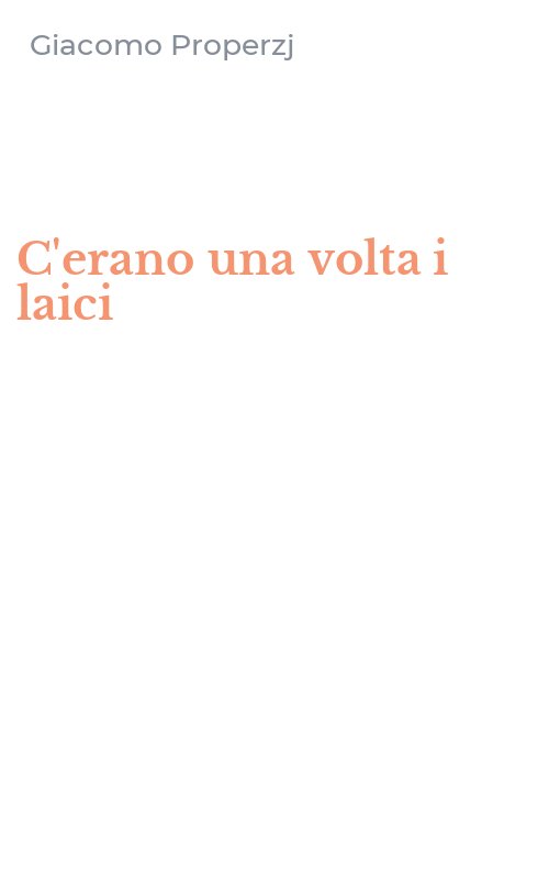 C'erano una volta i laici