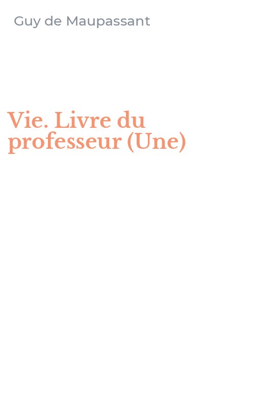 Vie. Livre du professeur (Une)