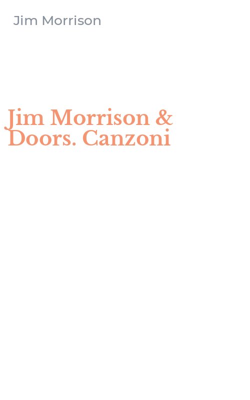 Jim Morrison & Doors. Canzoni