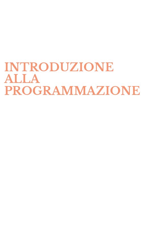 INTRODUZIONE ALLA PROGRAMMAZIONE