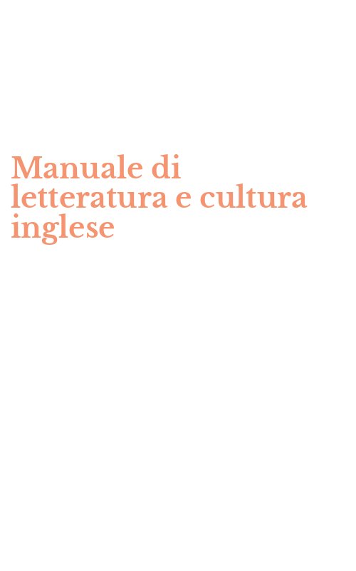 Manuale di letteratura e cultura inglese
