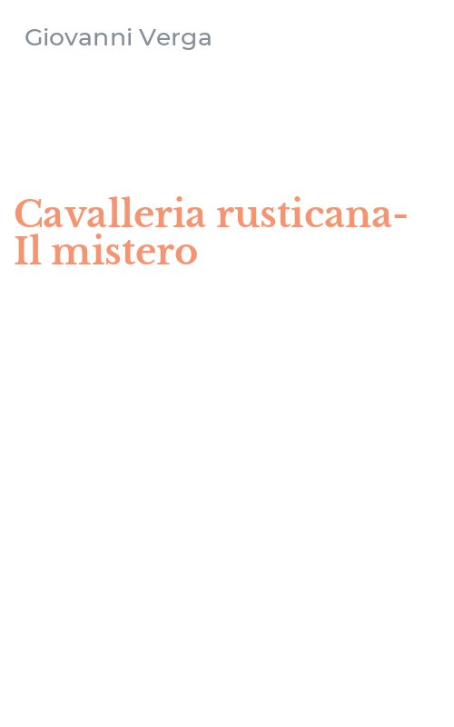 Cavalleria rusticana-Il mistero