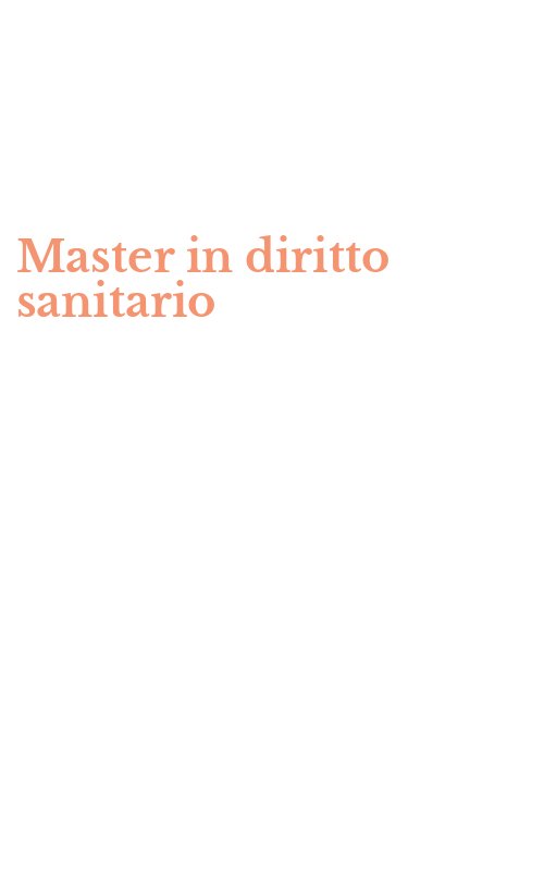Master in diritto sanitario