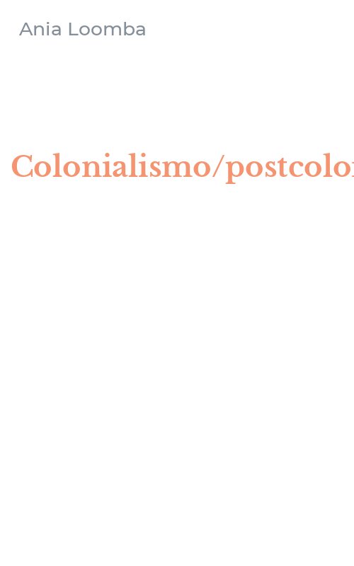 Colonialismo/postcolonialismo
