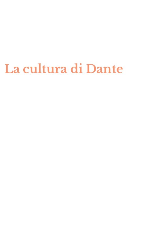 La cultura di Dante