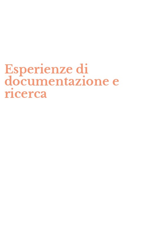 Esperienze di documentazione e ricerca