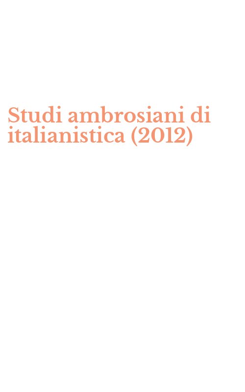 Studi ambrosiani di italianistica (2012)