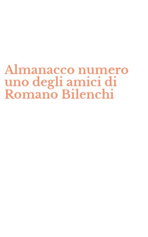 Almanacco numero uno degli amici di Romano Bilenchi