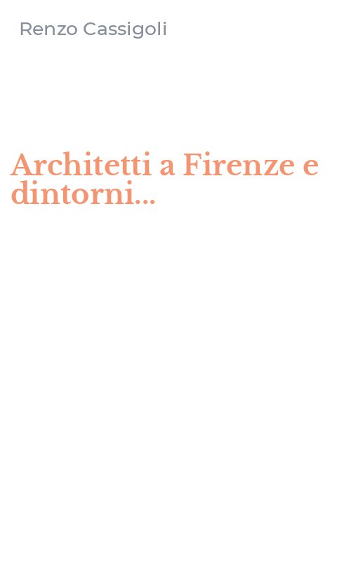 Architetti a Firenze e dintorni...