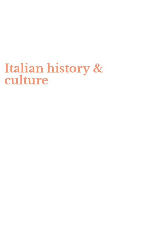 Italian history & culture