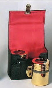 ASTUCCIO E DUE VASETTI DORATI/VETRO