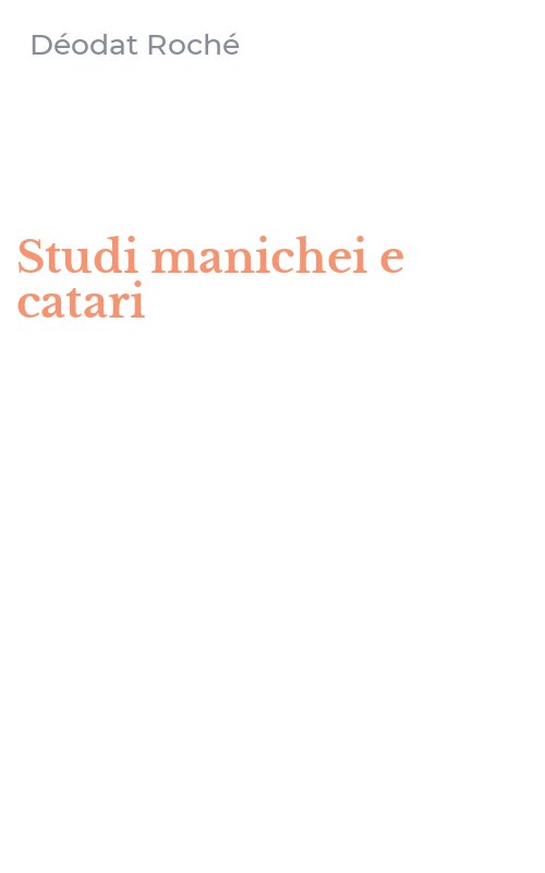 Studi manichei e catari