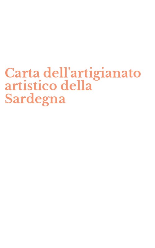 Carta dell'artigianato artistico della Sardegna
