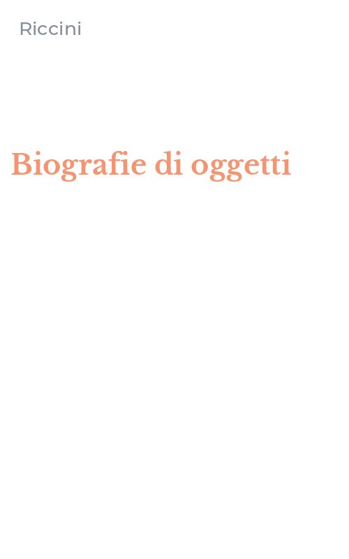 Biografie di oggetti