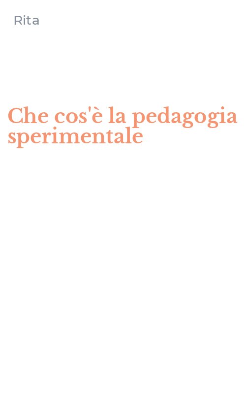 Che cos'è la pedagogia sperimentale