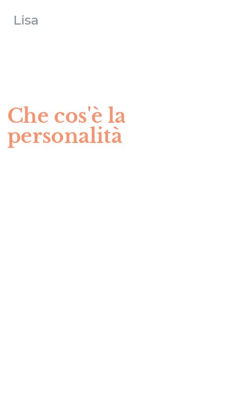 Che cos'è la personalità