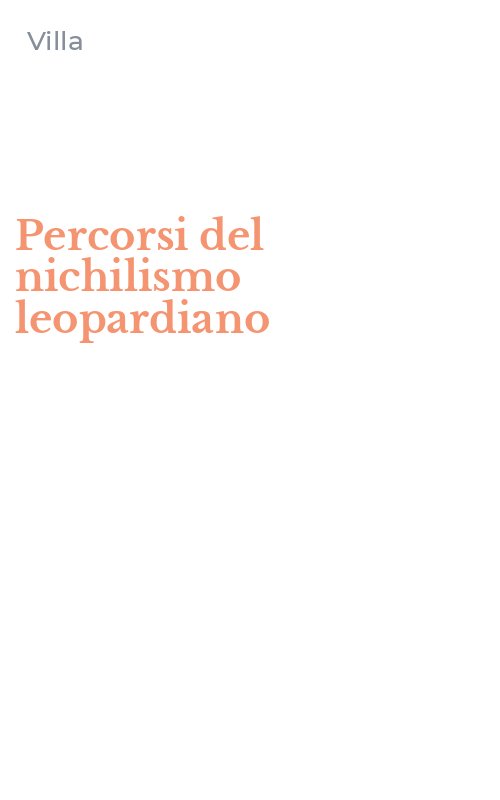 Percorsi del nichilismo leopardiano