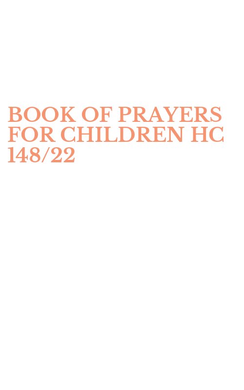 BOOK OF PRAYERS FOR CHILDREN HC 148/22