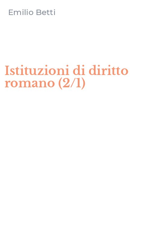 Istituzioni di diritto romano (2/1)