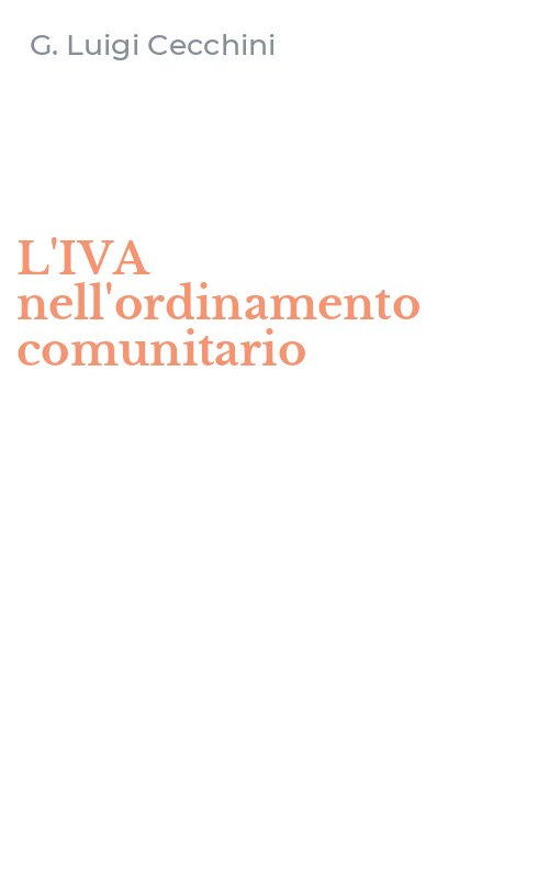 L'IVA nell'ordinamento comunitario