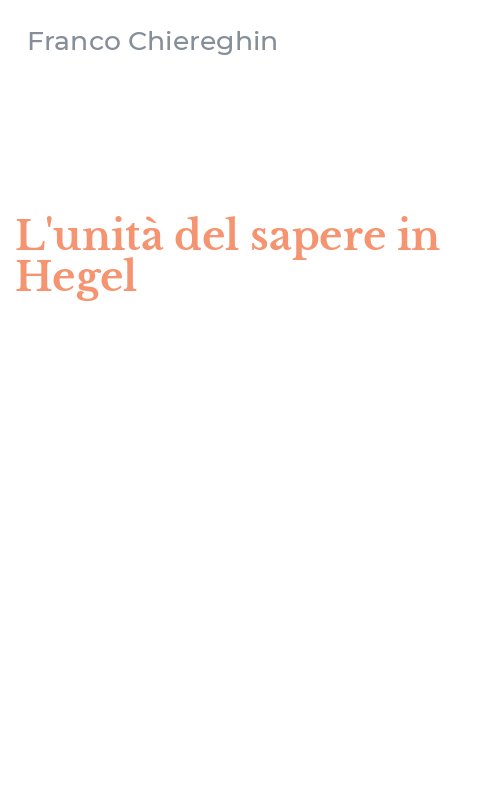 L'unità del sapere in Hegel