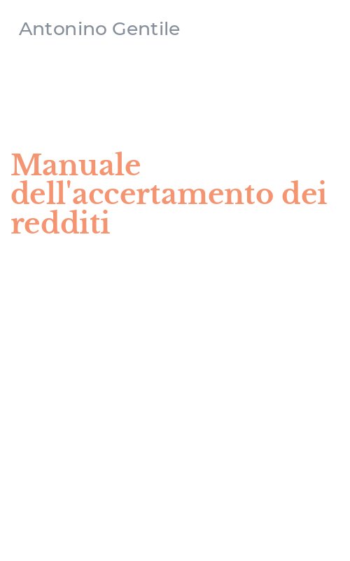 Manuale dell'accertamento dei redditi