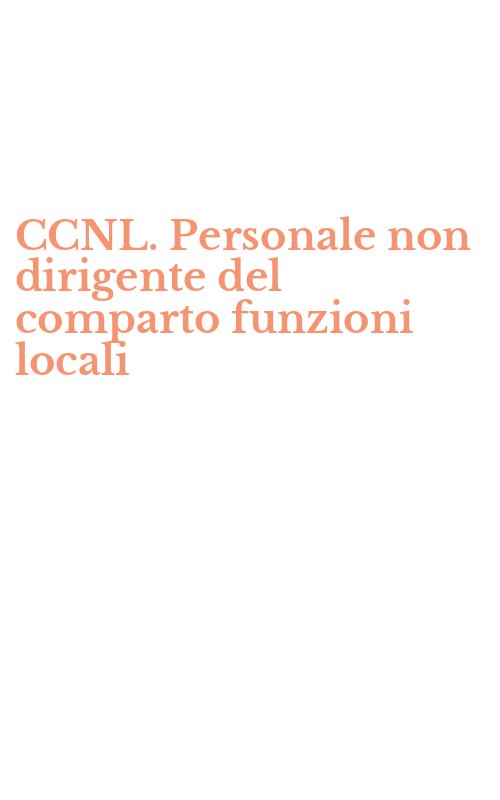 CCNL. Personale non dirigente del comparto funzioni locali