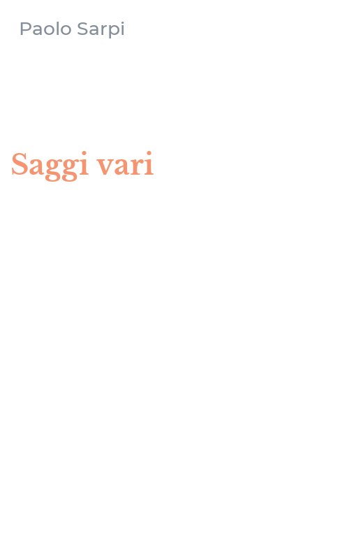 Saggi vari