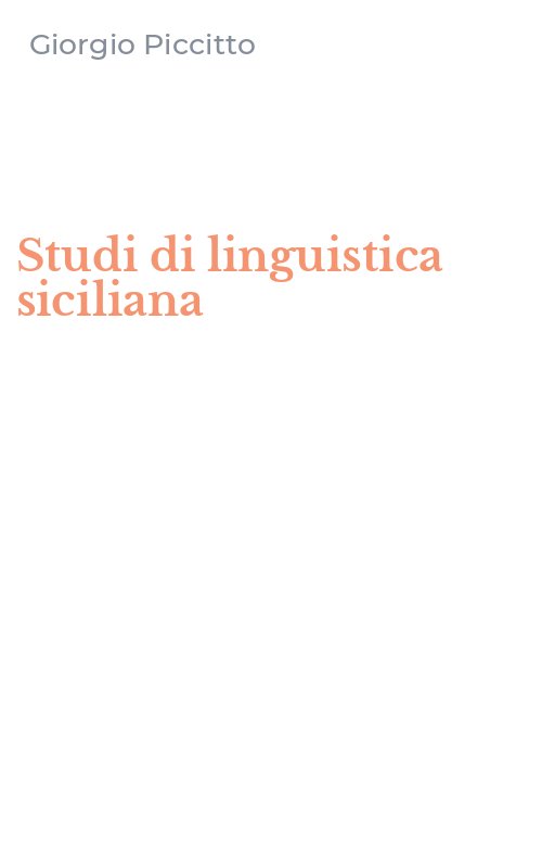 Studi di linguistica siciliana