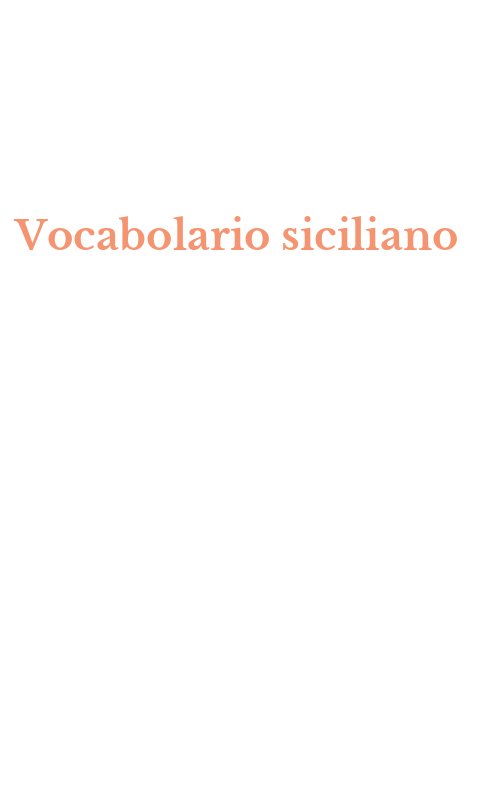 Vocabolario siciliano