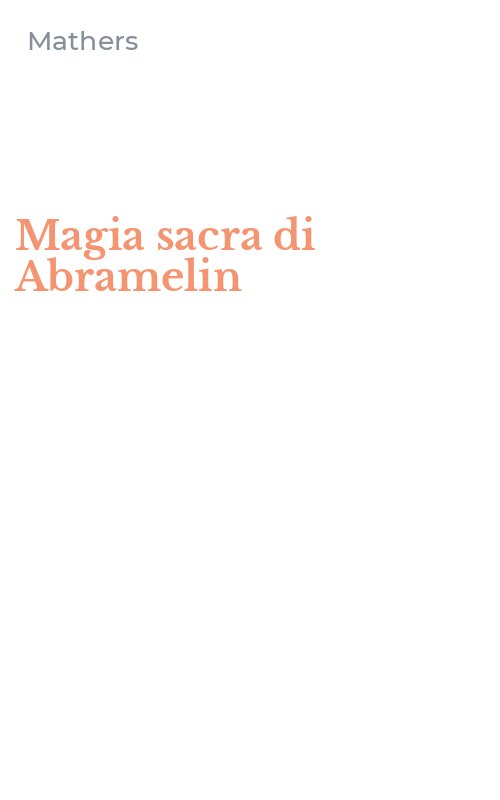 Magia sacra di Abramelin