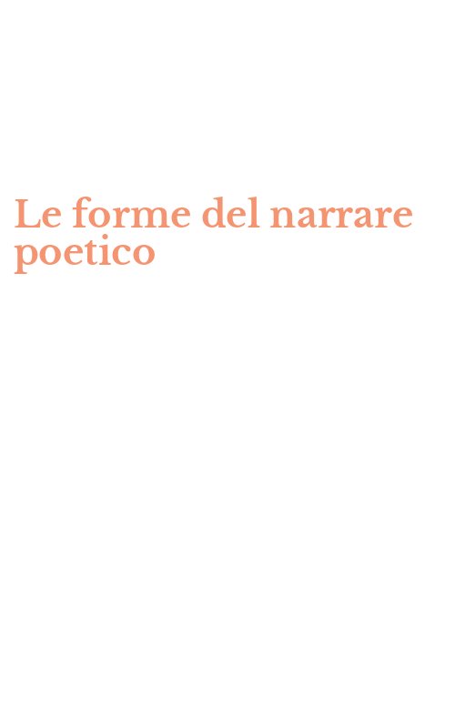 Le forme del narrare poetico