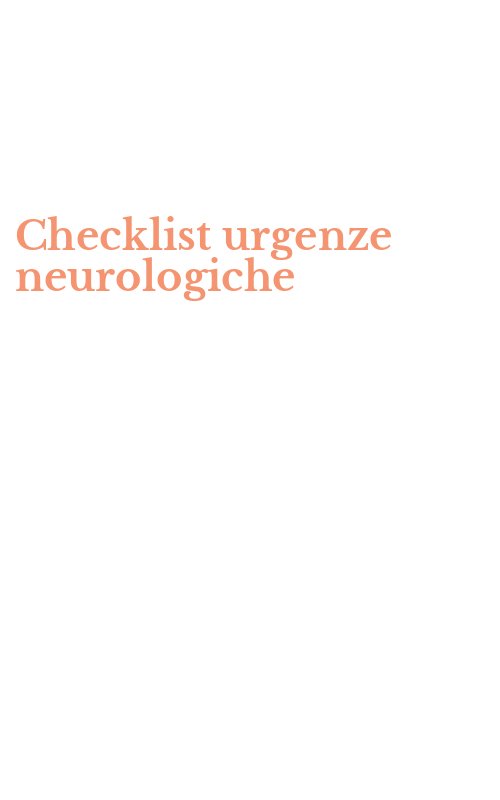 Checklist urgenze neurologiche