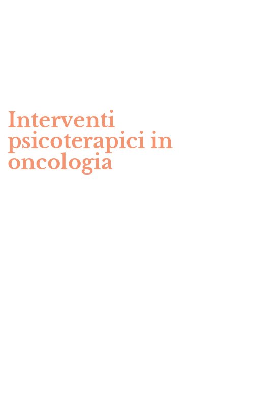 Interventi psicoterapici in oncologia