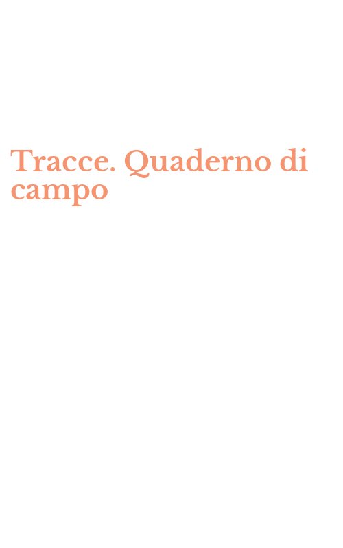 Tracce. Quaderno di campo