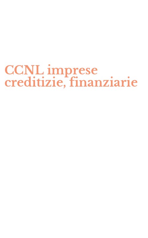 CCNL imprese creditizie, finanziarie