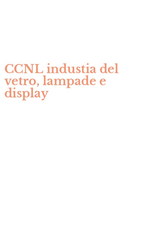 CCNL industia del vetro, lampade e display