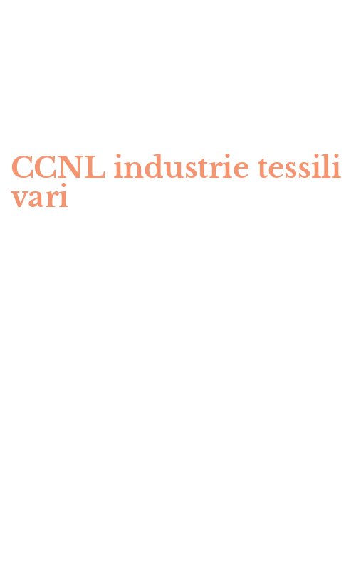 CCNL industrie tessili vari