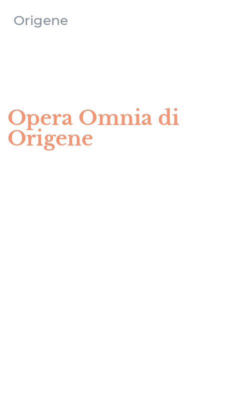 Opera Omnia di Origene
