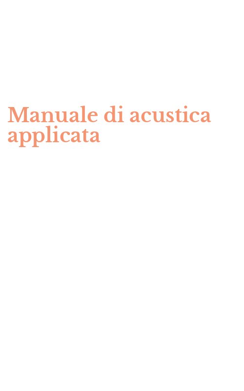 Manuale di acustica applicata