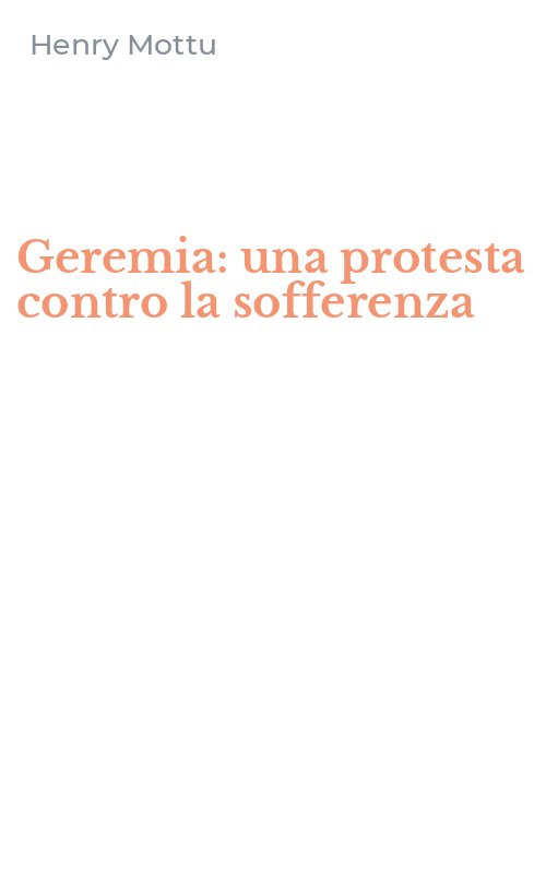 Geremia: una protesta contro la sofferenza
