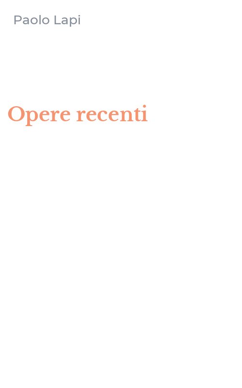 Opere recenti
