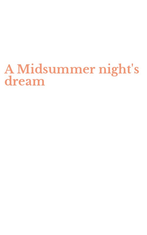 A Midsummer night's dream