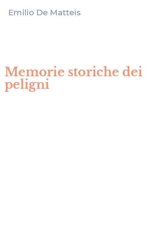 Memorie storiche dei peligni