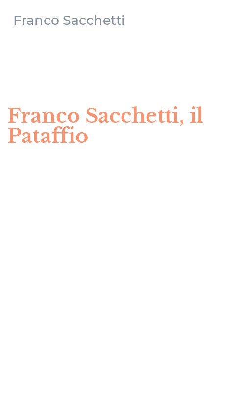 Franco Sacchetti, il Pataffio