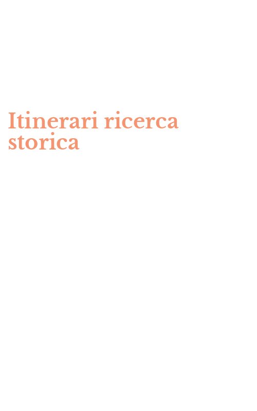 Itinerari ricerca storica