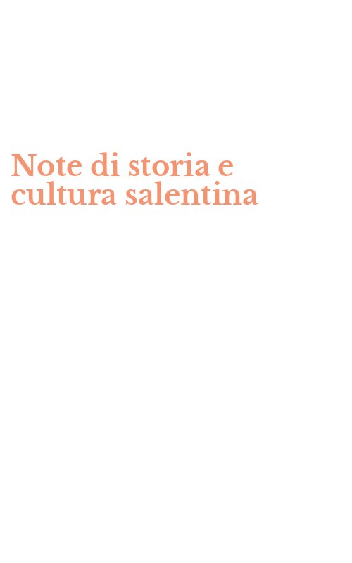 Note di storia e cultura salentina