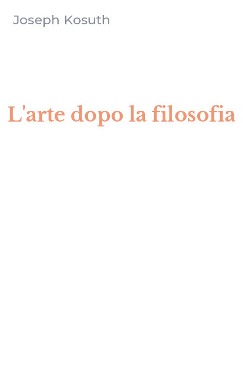 L'arte dopo la filosofia