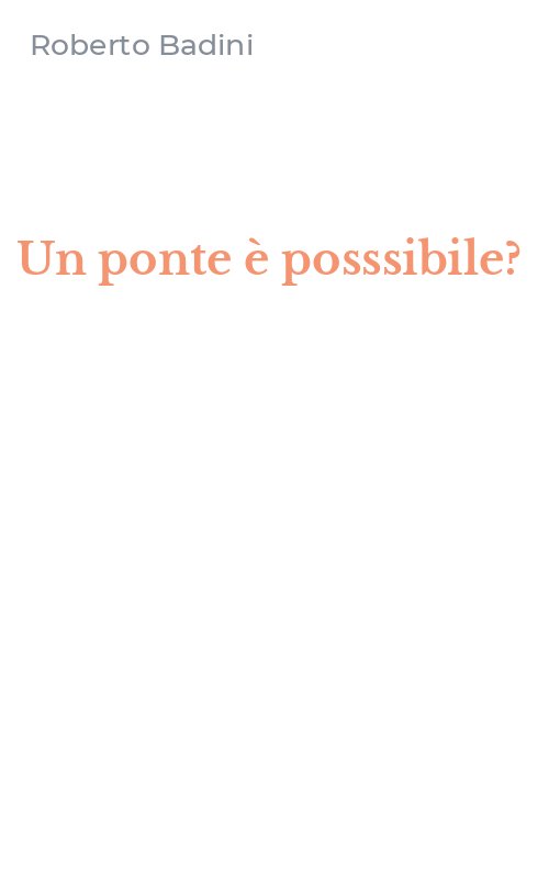 Un ponte è posssibile?